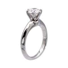 Tiffany & Co Platinum Round Diamond Engagement Ring .88ct G VVS2