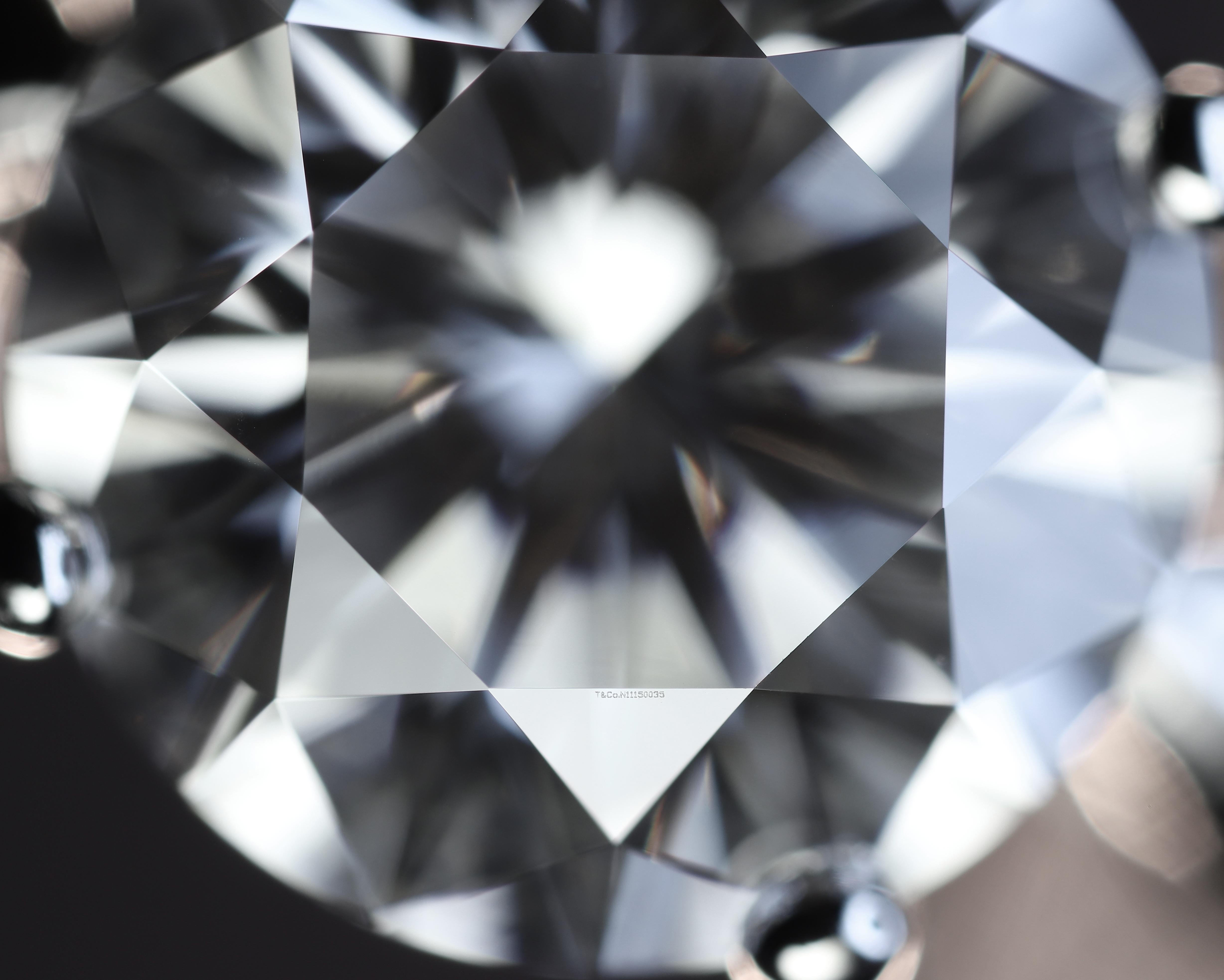 Tiffany & Co. Platinum Round Diamond Harmony Engagement Ring 1.01ct. HVVS2 1