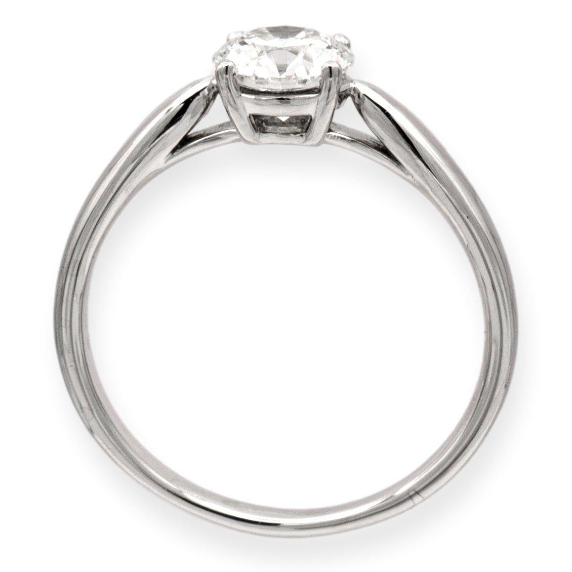 Modern Tiffany & Co. Platinum Round Diamond Harmony Engagement Ring 1.01ct. HVVS2