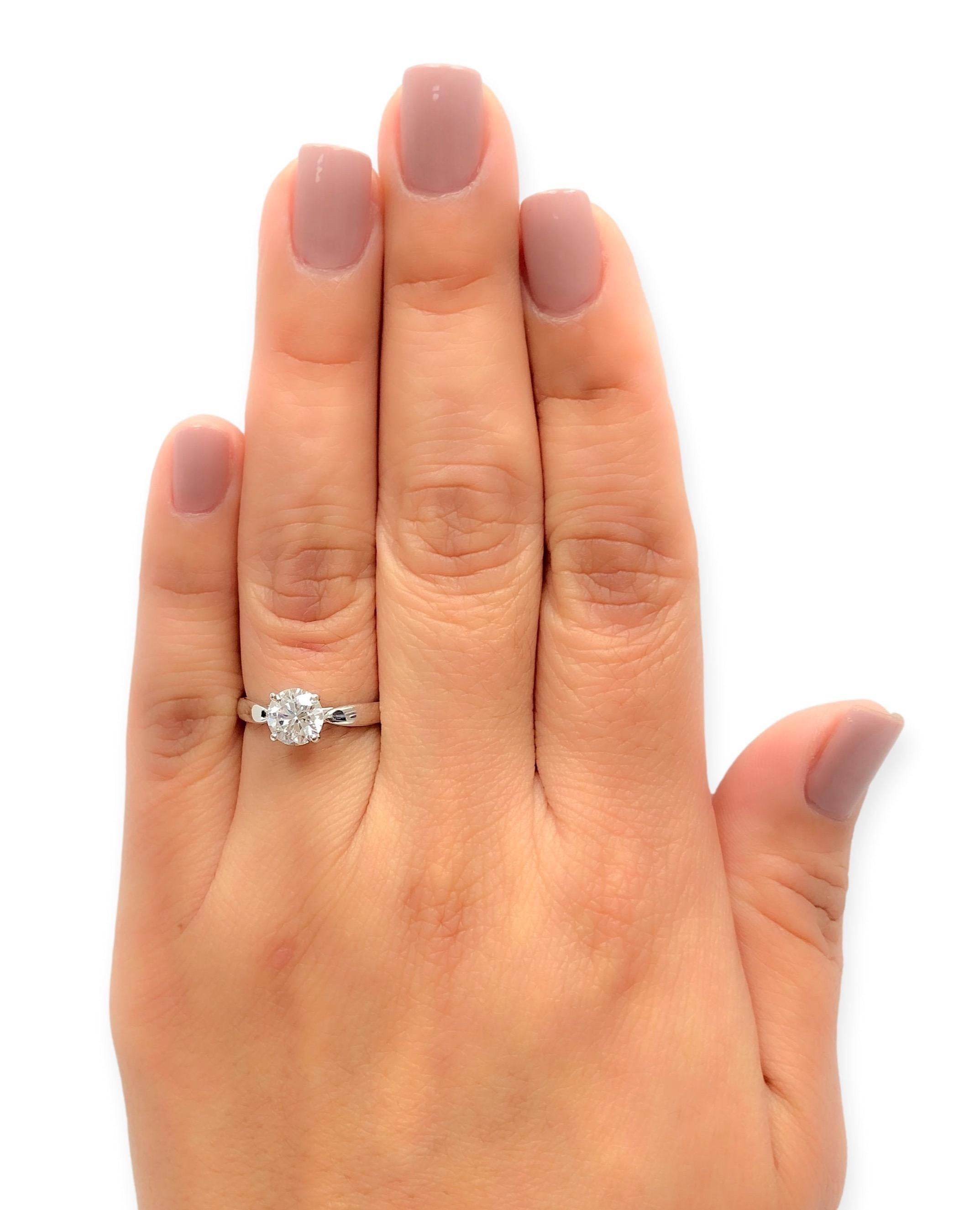 Round Cut Tiffany & Co. Platinum Round Diamond Harmony Engagement Ring 1.15ct. IVS2