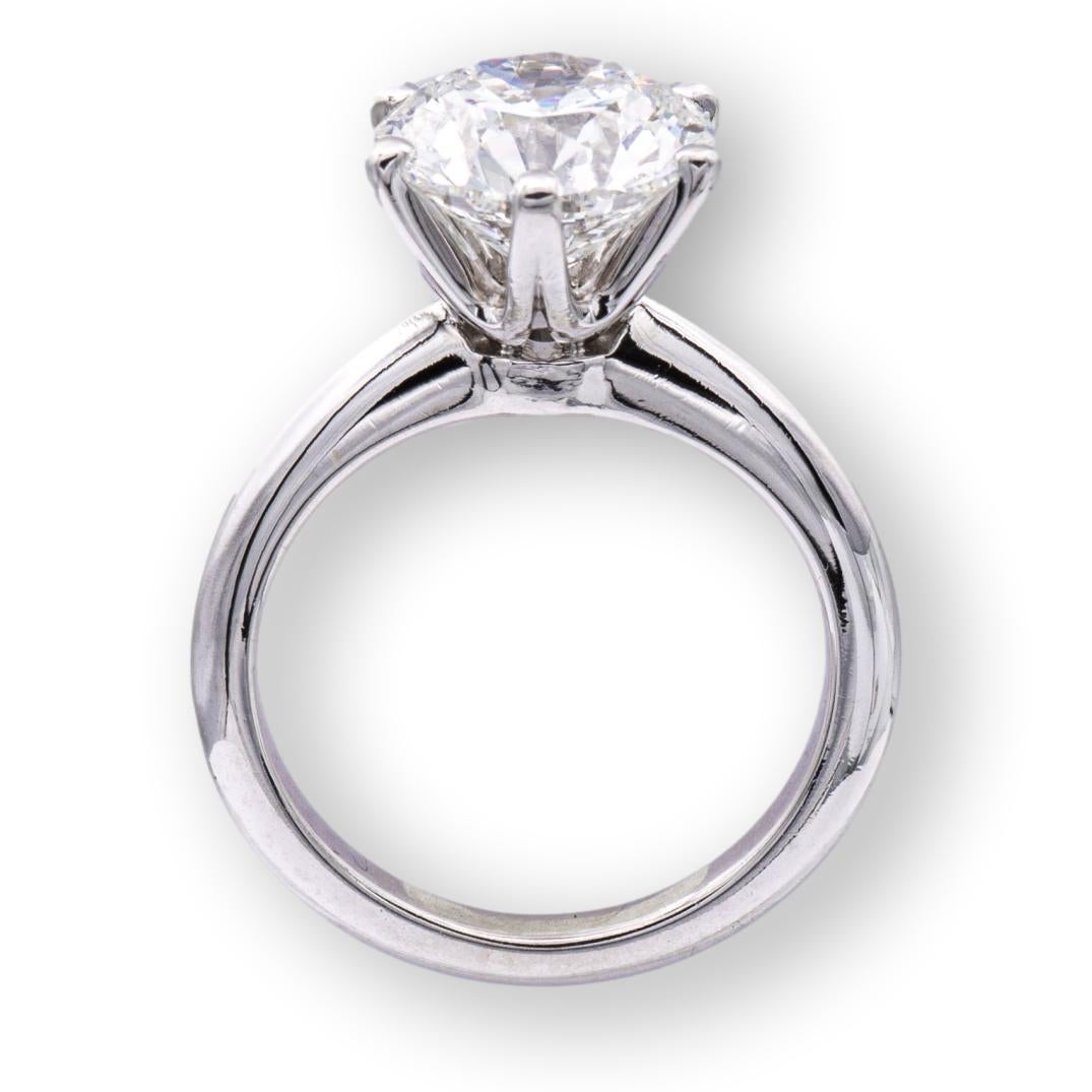 Tiffany & Co. Platin Runder Diamant Solitär Verlobungsring 2,76 Karat GVS1 1