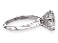 Tiffany & Co. Platinum Round Diamond Solitaire Engagement Ring 3.24ct IVS1