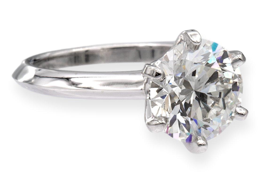 Round Cut Tiffany & Co. Platinum Round Diamond Solitaire Engagement Ring 3.24ct IVS1