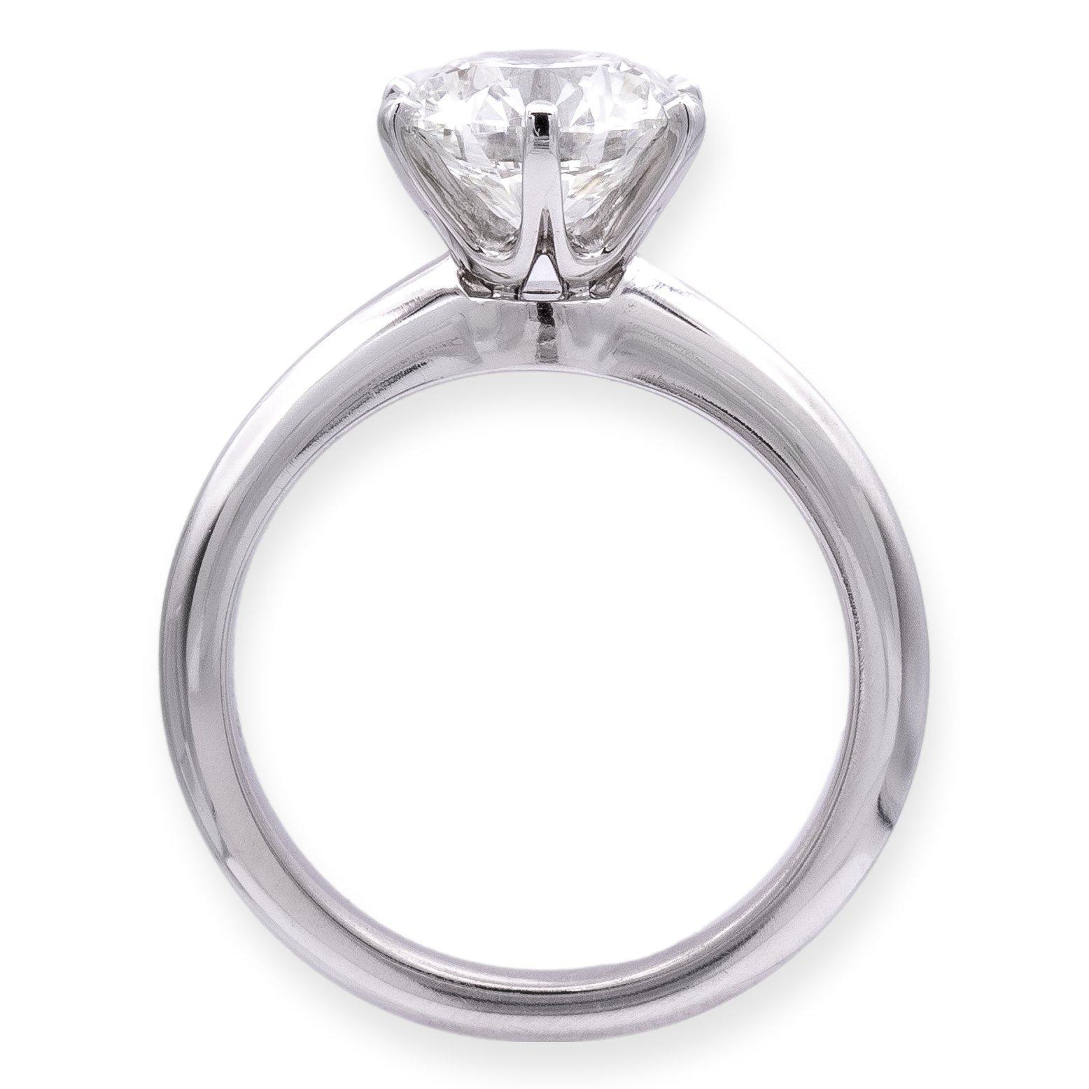 Women's Tiffany & Co. Platinum Round Diamond Solitaire Engagement Ring Round 2.06ct IVS1
