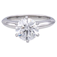 Tiffany & Co. Platinum Round Diamond Solitaire Engagement Ring Round 2.06ct IVS1