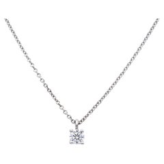 Tiffany & Co. Platinum Round Diamond Solitaire Pendant 0.17 Cts GVS2