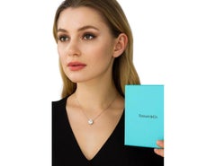 Tiffany & Co. Platinum Round Diamond Solitaire Pendant Necklace