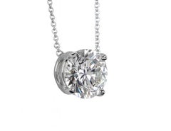 Tiffany & Co. Platinum Round Diamond Solitaire Pendant Necklace