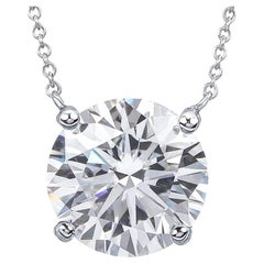 Tiffany & Co. Platinum Round Diamond Solitaire Pendant Necklace