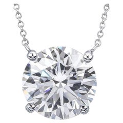 Tiffany & Co. Platinum Round Diamond Solitaire Pendant Necklace