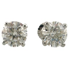 Tiffany & Co Platin Runde Diamant-Ohrstecker 2,25 tcw GIA