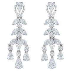 Tiffany & Co. Platinum Round, Marquise & Pear Diamond Dangle Earrings