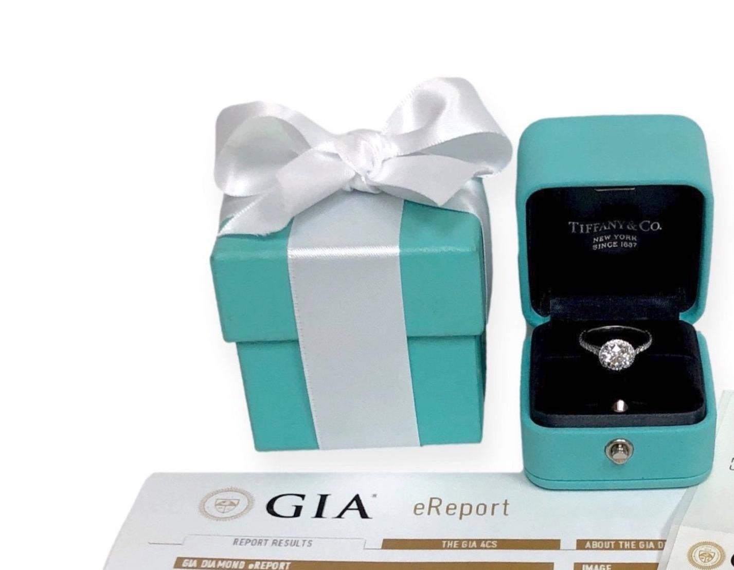 Tiffany & Co. Platinum Round Soleste Diamond Engagement Ring 1.48Cts TW GVVS2 2