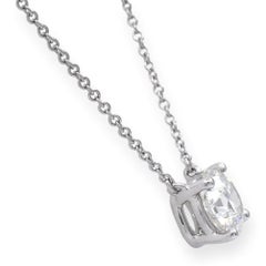 Tiffany & Co. Platinum Round Solitaire Diamond Pendant Necklace 1.41ct GVVS2