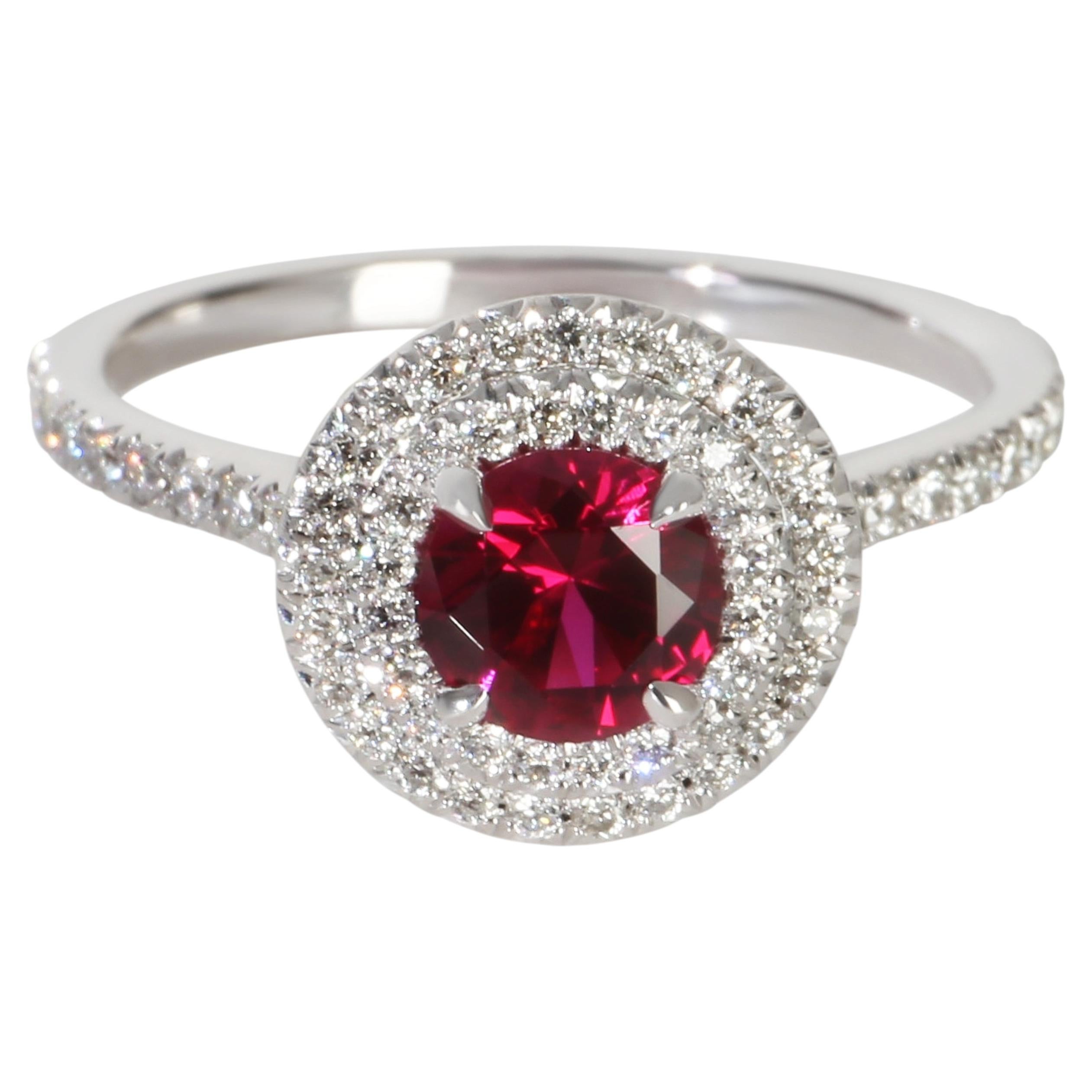 Tiffany & Co. Platinum Ruby and Diamond Soleste Ring