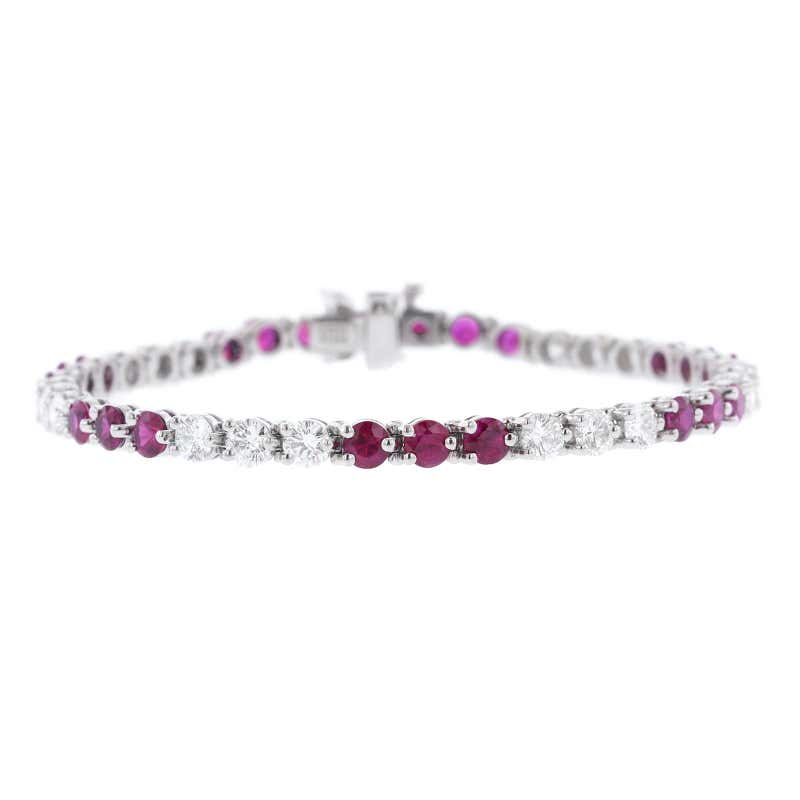 Tiffany and Co. Platinum Ruby and Diamond Victoria Bracelet For Sale at ...