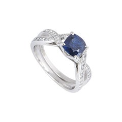 Tiffany & Co. Platinum Sapphire and Diamond Ring