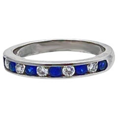 Tiffany & Co. Platinum Sapphire Diamond Band Ring