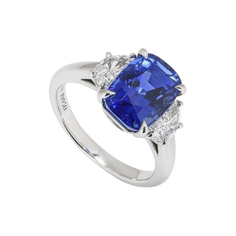 Tiffany & Co. Platinum Sapphire & Diamond Ring 4.50 Carats