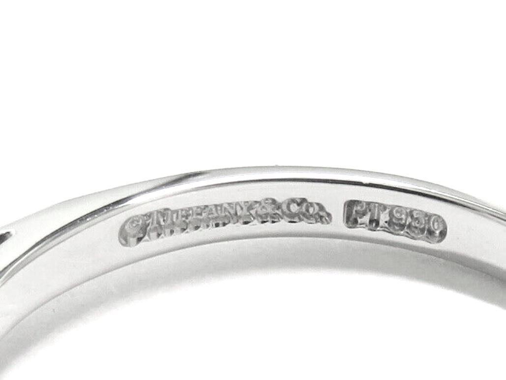 Women's TIFFANY & Co. Platinum Sapphire Diamond Three Stone Engagement Ring 6.5 For Sale