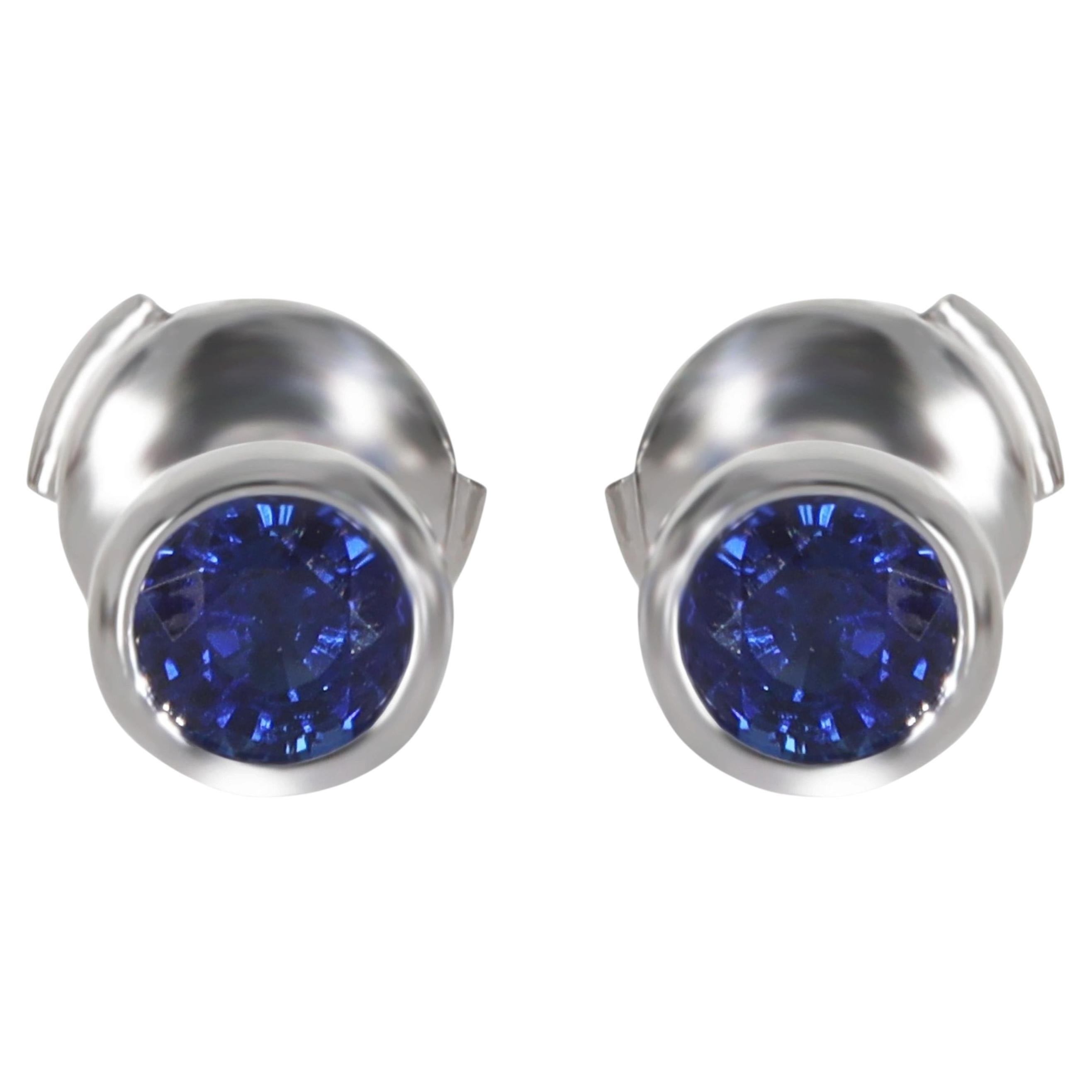 Tiffany & Co. Platinum Sapphire Elsa Peretti Color By The Yard Earrings