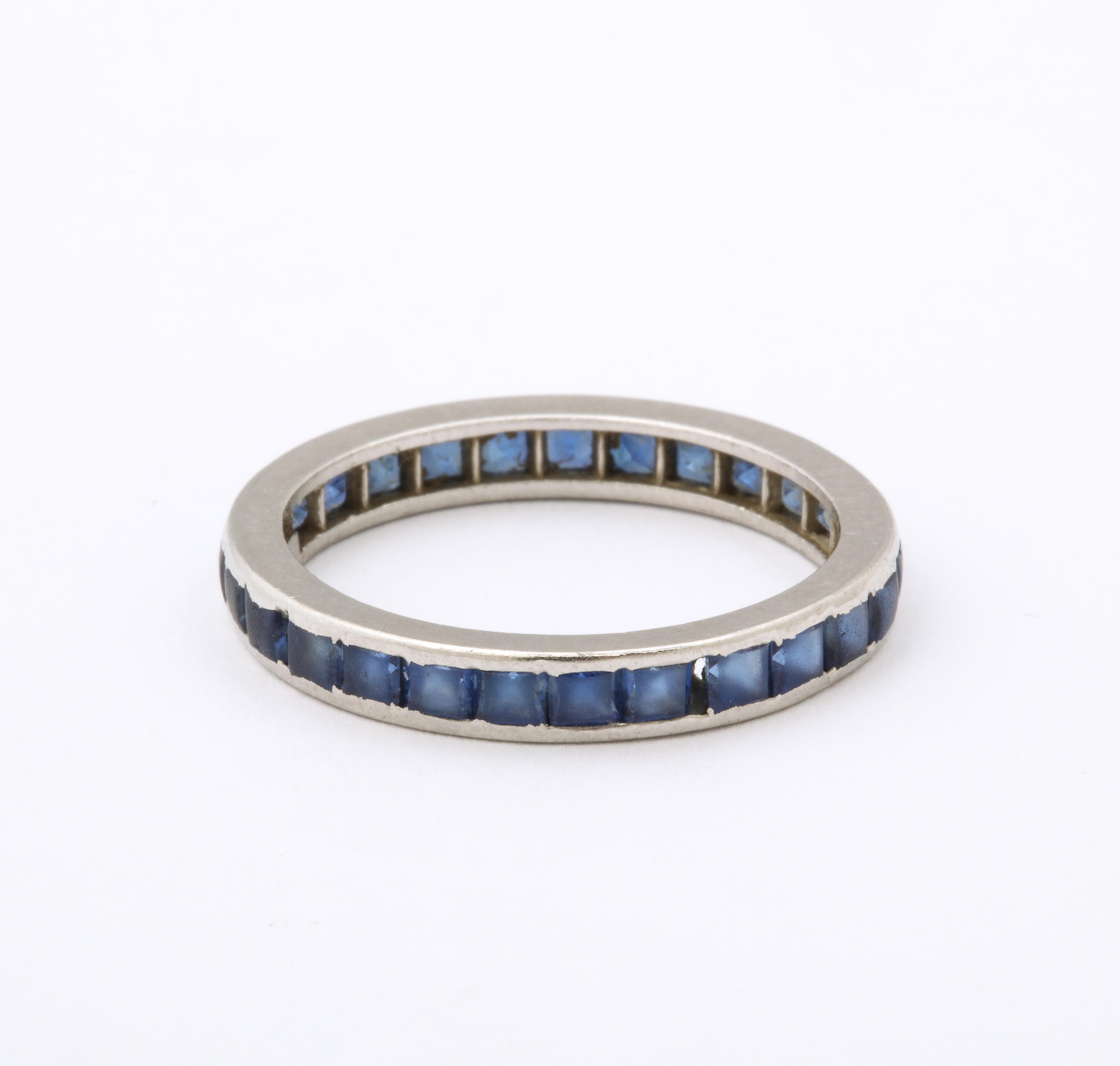 Women's or Men's Tiffany & Co Platinum & Sapphire Eternity Band Ring For Sale