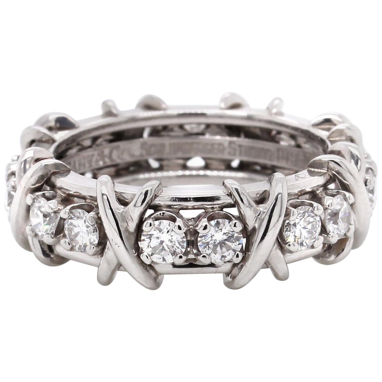 Tiffany & Co. Platinum Schlumberger 16-Stone Band Ring