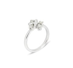 Tiffany & Co. Platinum Schlumberger Lynn Diamond Ring Size 52 0.20ct TDW