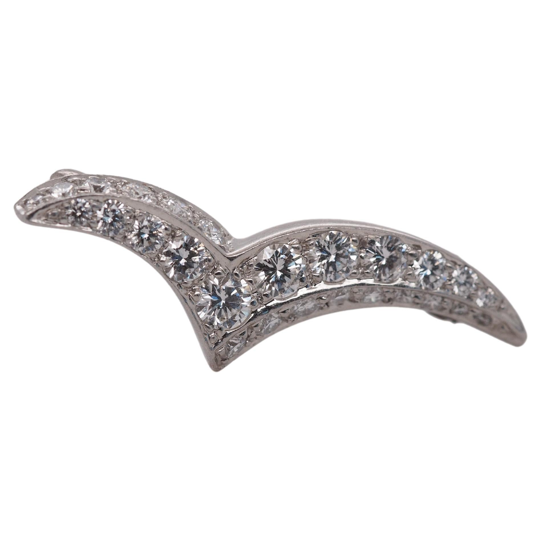 Tiffany & Co Platinum Seagull Diamond Brooch Pin