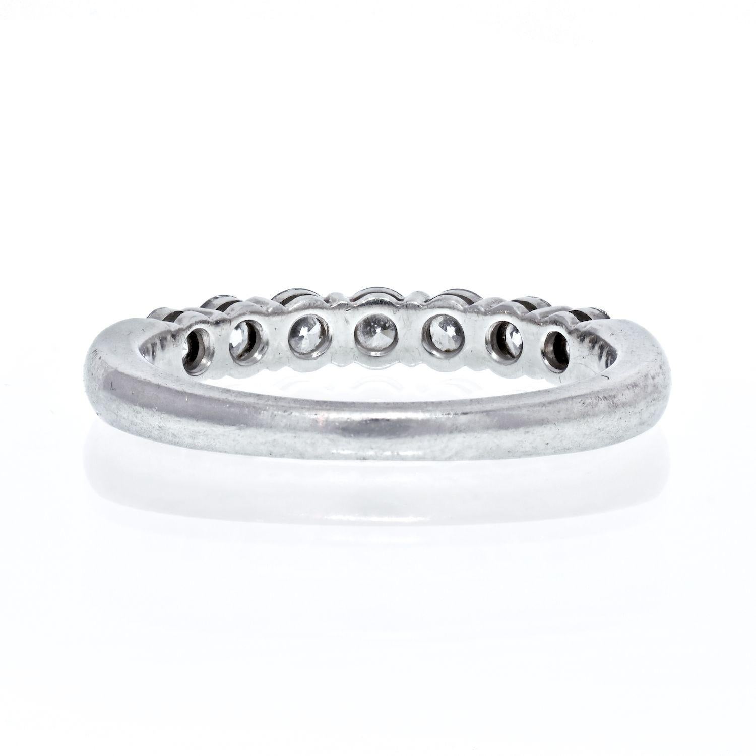 Modern Tiffany & Co. Platinum Seven Stone Wedding Band