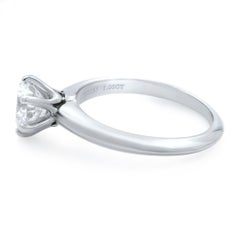 Tiffany & Co. Platinum Six Prong Round Solitaire Engagement Ring 1.00 Carat