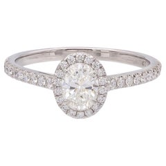 Tiffany & Co Soleste de platino 0.50 qt. Anillo de compromiso con diamante oval central G VS1