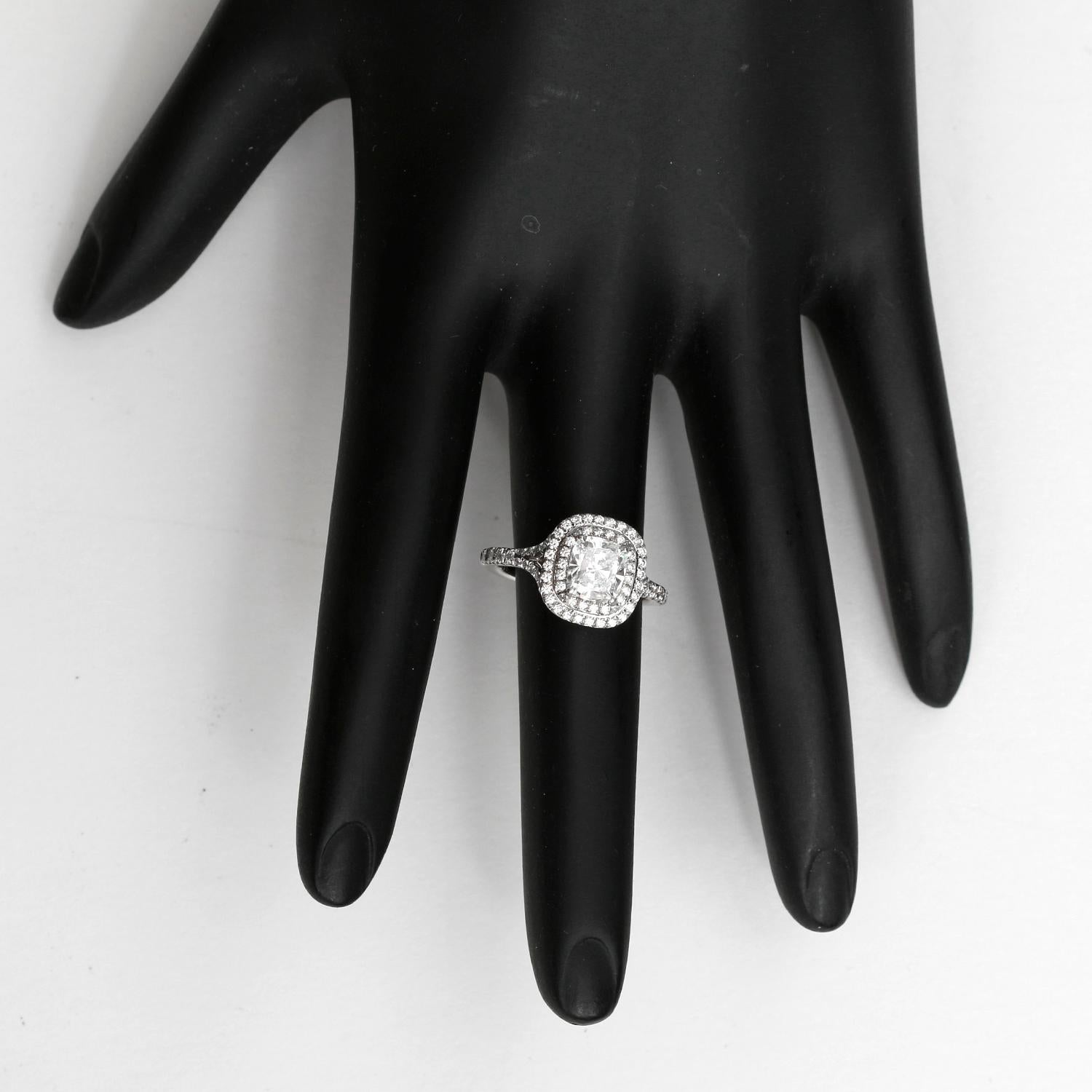 Tiffany & Co. Platinum Soleste 1.5 Cts Engagement Ring Size 5 - 