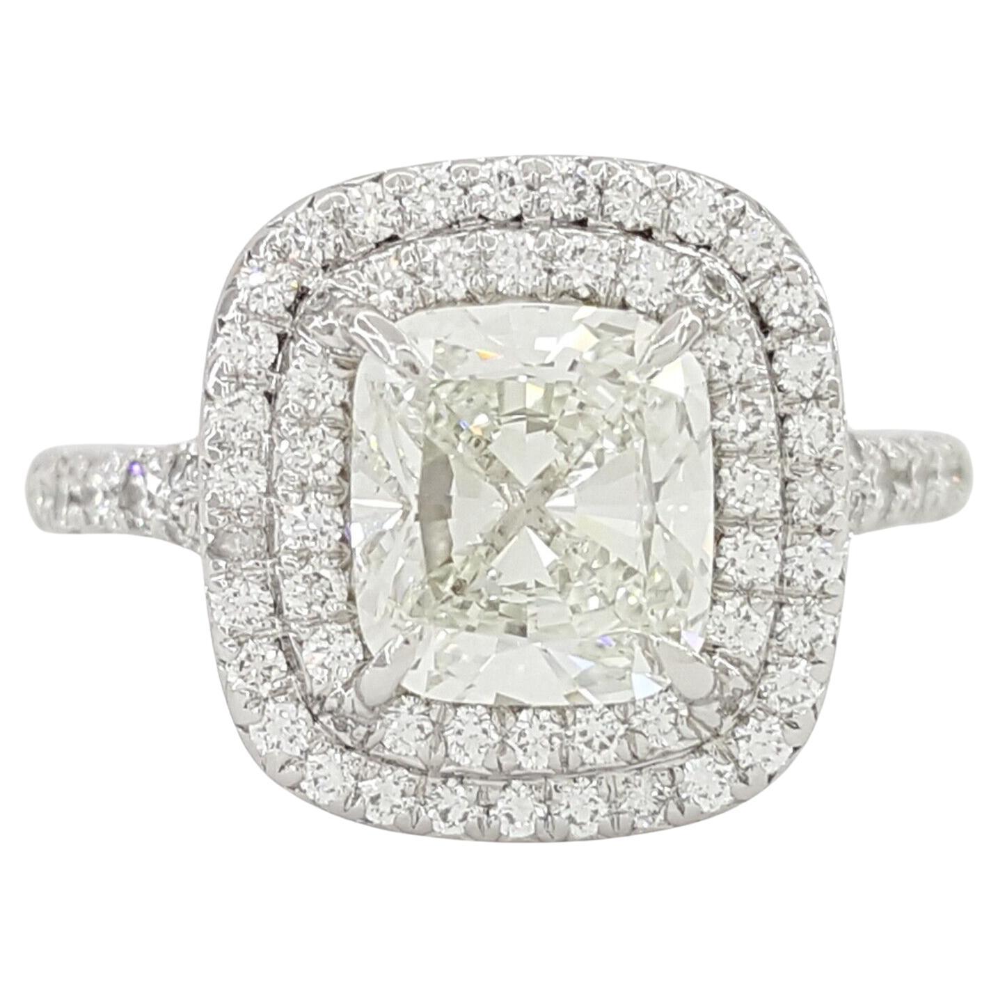 Tiffany & Co. Platinum Soleste 2.02 Carat Cushion Diamond Ring