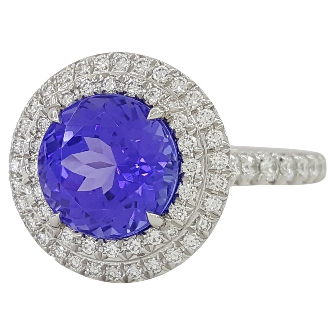 Round Cut Tiffany & Co. Platinum Soleste 2.63 Carat Excellent Cut Diamond Ring For Sale