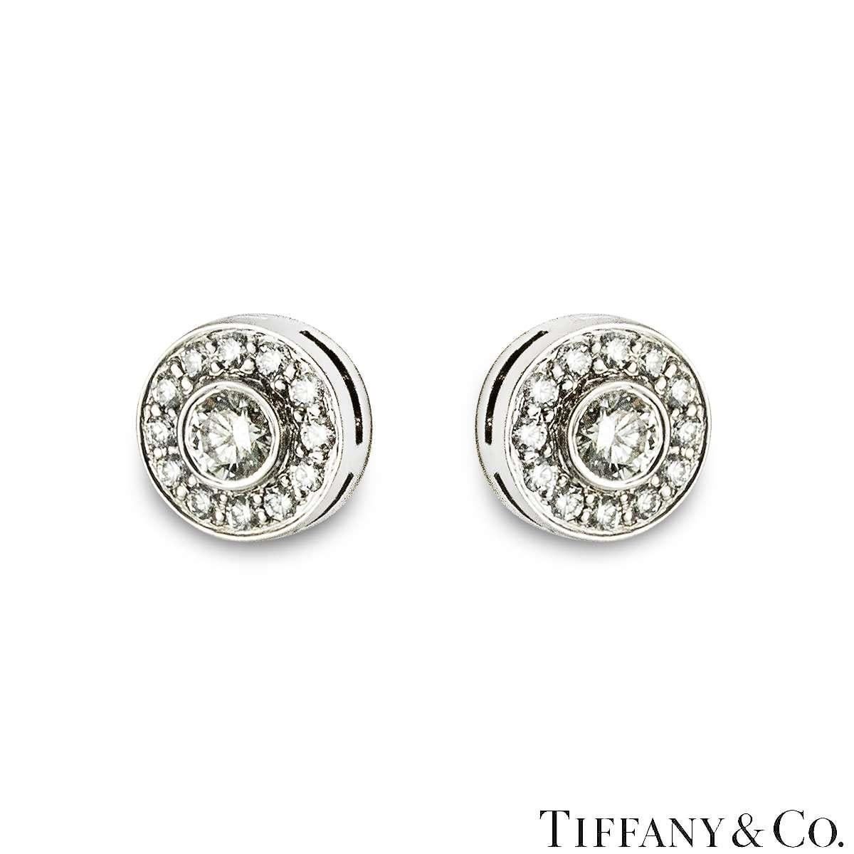 Brilliant Cut Tiffany & Co. Platinum Soleste Diamond Earrings 0.26ct TDW 60572895 For Sale