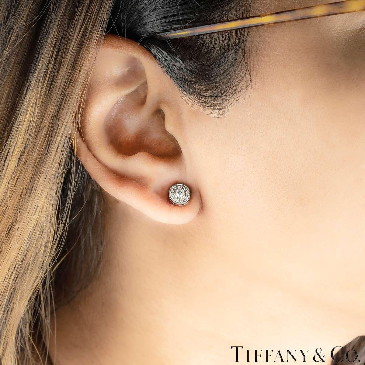 Women's Tiffany & Co. Platinum Soleste Diamond Earrings 0.26ct TDW 60572895 For Sale
