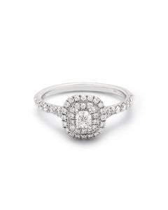 Tiffany & Co platinum Soleste double halo diamond  ring