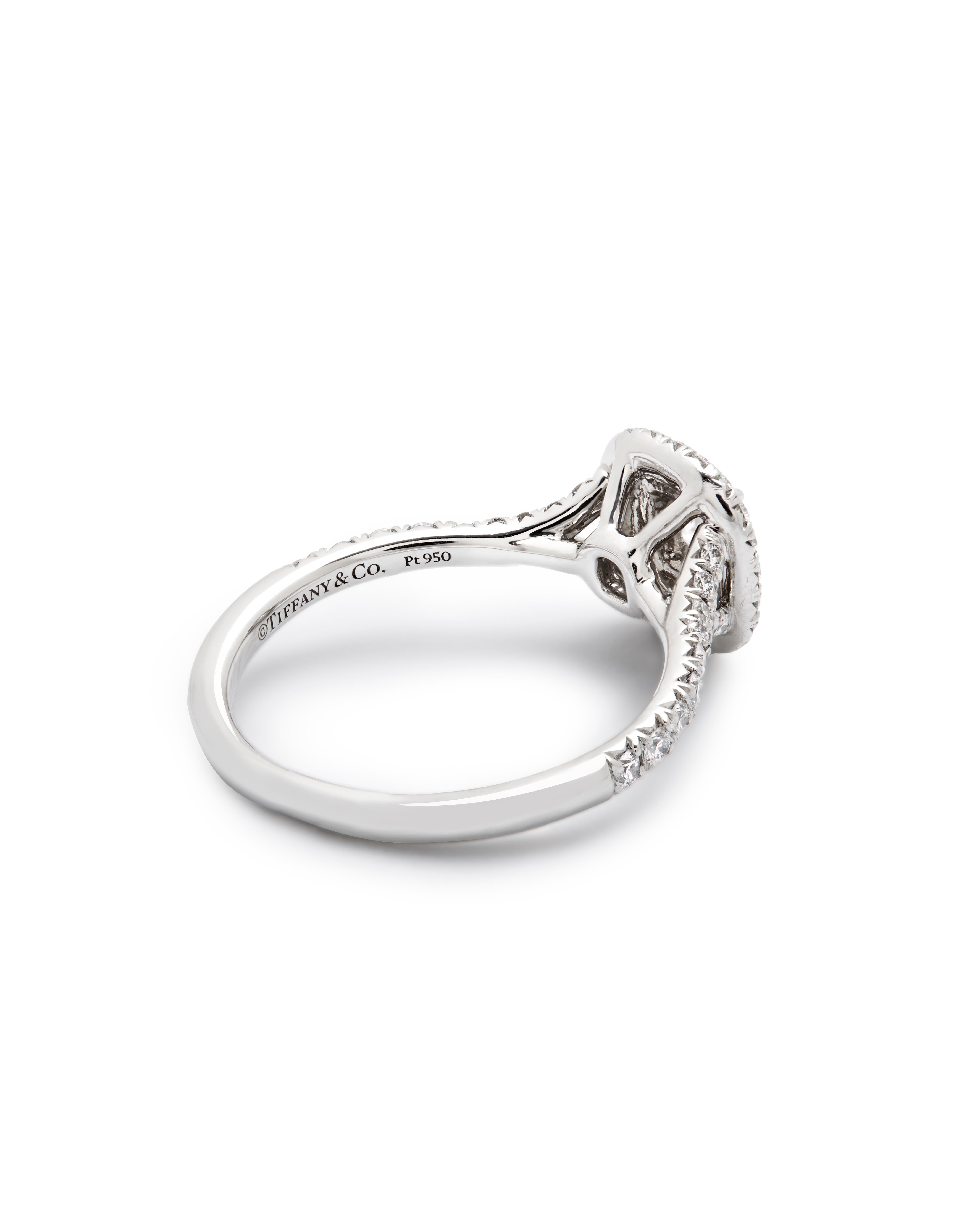 Tiffany & Co. Platin Soleste doppelter Halo-Diamant  Ring (Zeitgenössisch) im Angebot