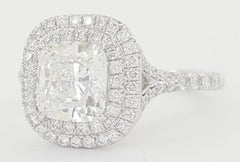 Tiffany & Co. Platinum Soleste Double Halo Engagement Ring