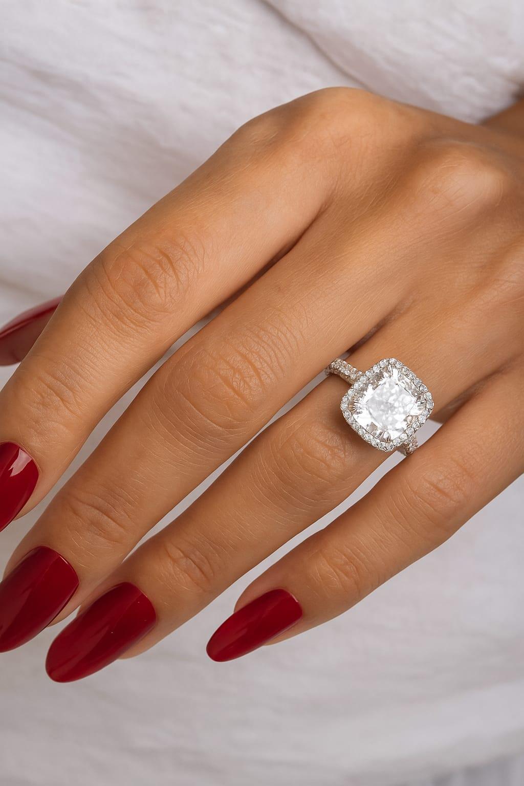 Tiffany & Co. Anello di fidanzamento Soleste in platino con doppio alone in vendita 1