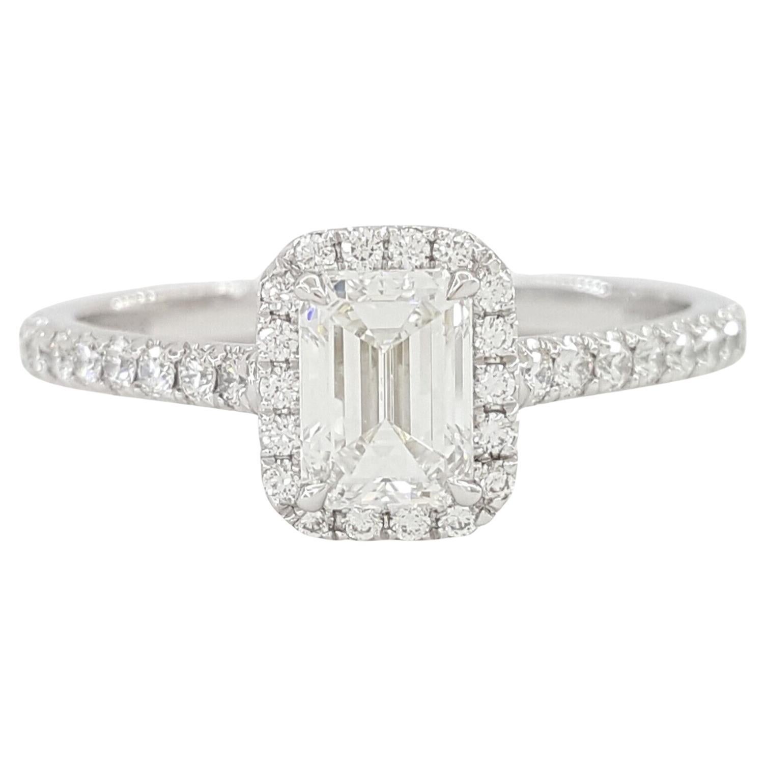 Tiffany & Co. Platinum Soleste Emerald Cut Excellent Ideal Cut Diamond Ring