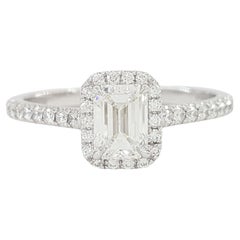 Tiffany & Co. Platin Soleste Smaragd Schliff Exzellenter Idealer Schliff Diamantring