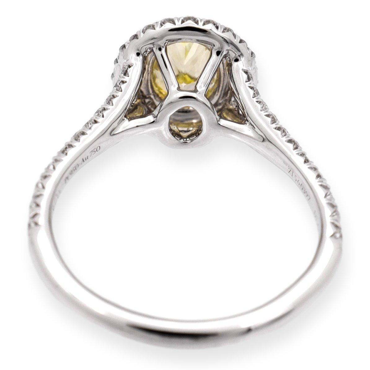 Tiffany&Co Plat Soleste Verlobungsring, intensiv gelber, ovaler Fancy-Diamant 1,46TW Damen im Angebot