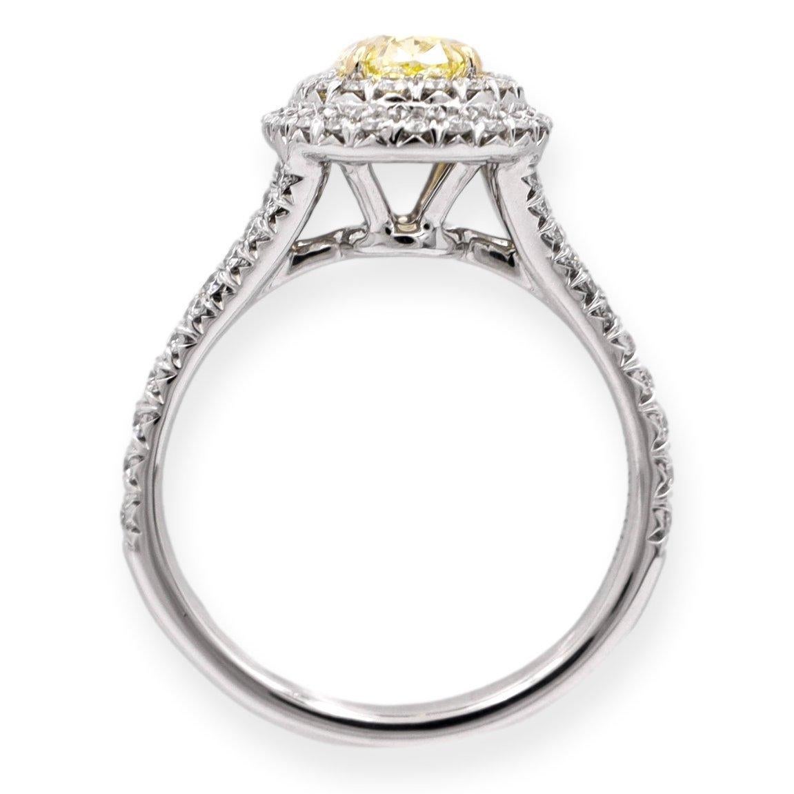 Tiffany&Co Plat Soleste Verlobungsring, intensiv gelber, ovaler Fancy-Diamant 1,46TW im Angebot 2