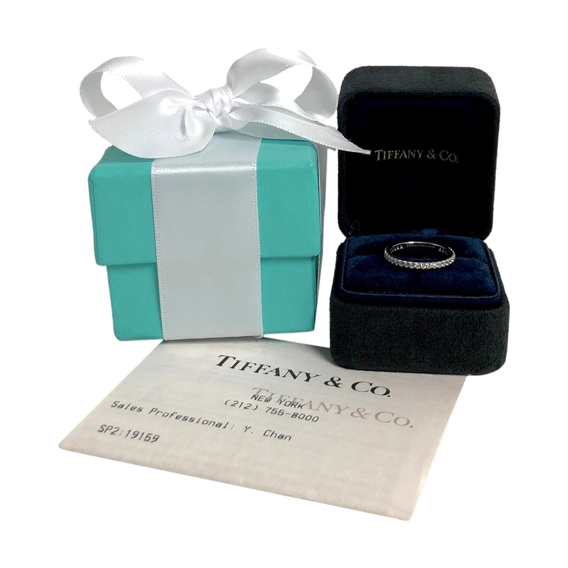 Women's Tiffany & Co. Platinum Soleste Full Circle Round Diamond Band Size 4.5