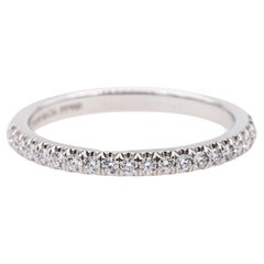 Tiffany & Co. Platinum Soleste Half Circle Band Ring Round Diamond 0.17cts Total