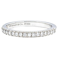 Tiffany & Co. Platinum Soleste Half Circle Eternity Band Ring Round Diamond 0.17