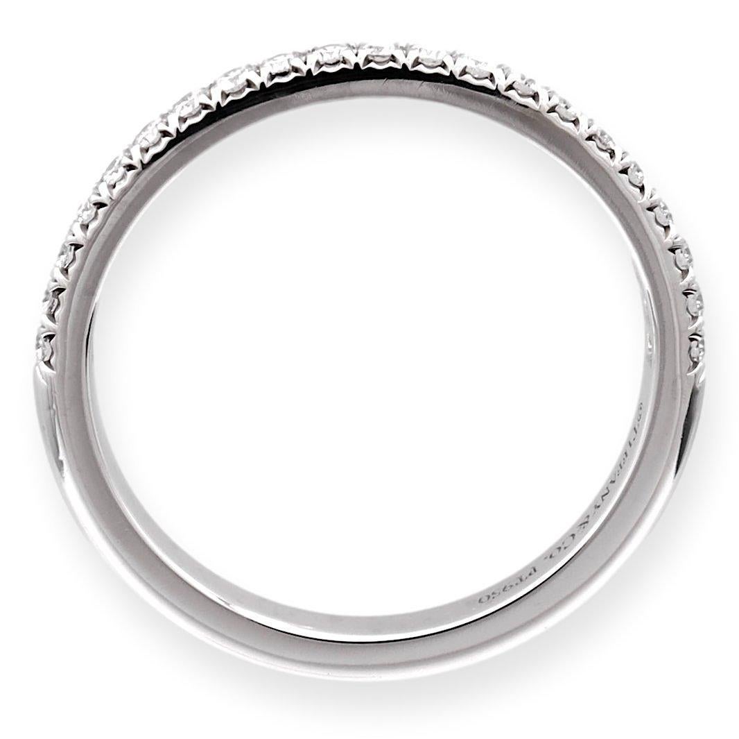  Tiffany & Co. Bague Soleste en platine avec demi-cercle rond de diamants 0,17 carat Pour femmes 