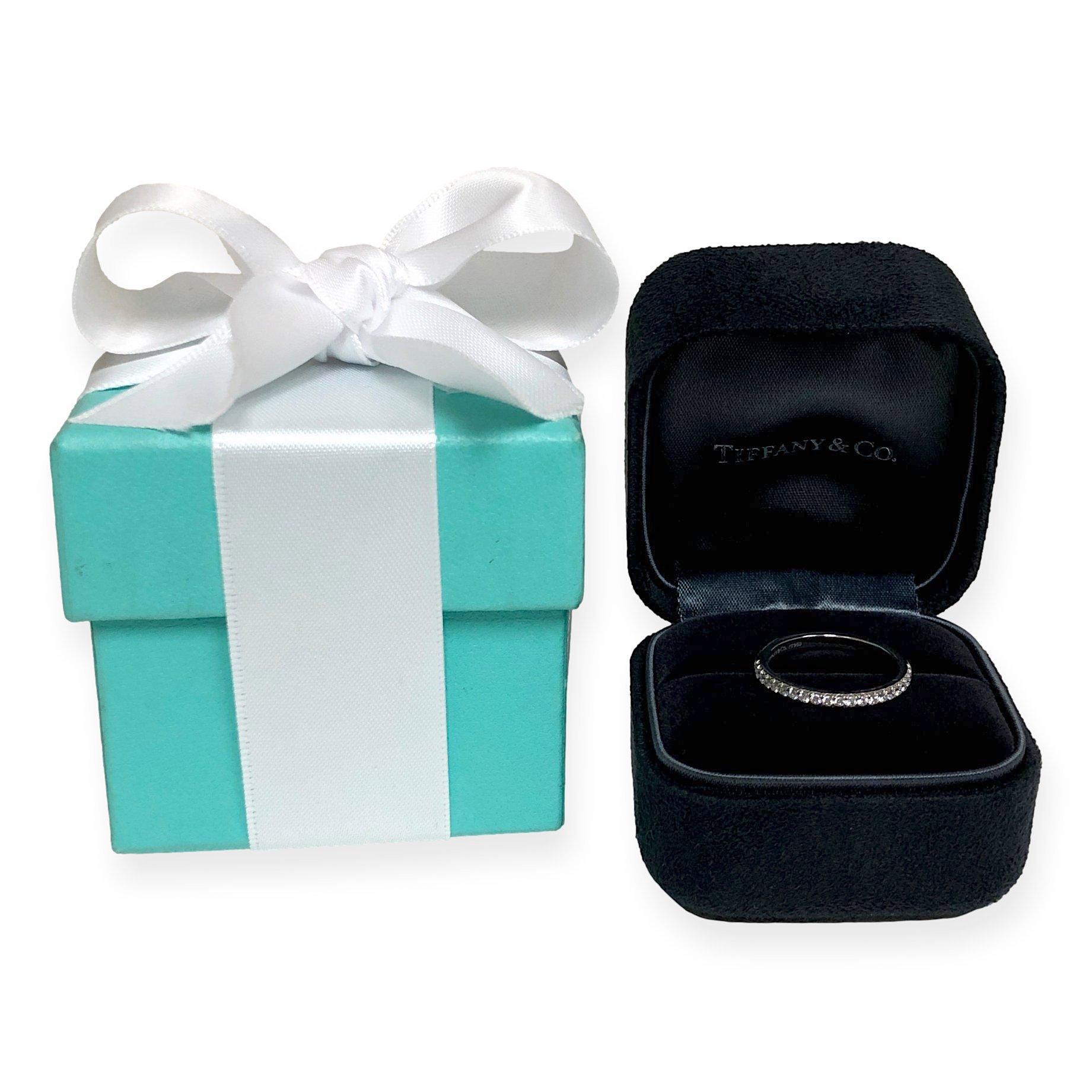 Tiffany & Co. Bague Soleste en platine avec demi-cercle rond de diamants 0,17 carat 1